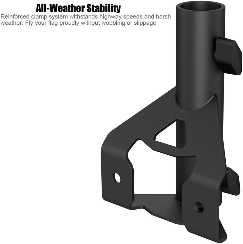 Moker Truck Bed Rail Flag Pole Holder Mount for Toyota Tacoma/Tundra Flag Pole Mounting System，Low-Profile Design Sits Flush with Bed Rails - Image 5